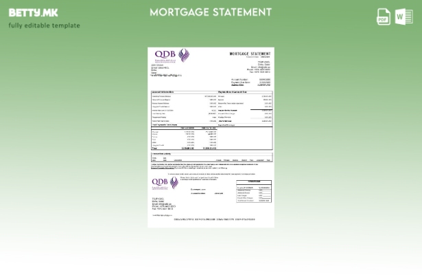 модерен стил Извод за хипотека на банка за развој на Катар во шаблон за формати 